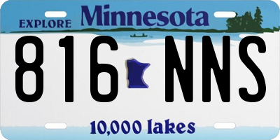 MN license plate 816NNS