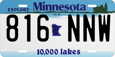 MN license plate 816NNW