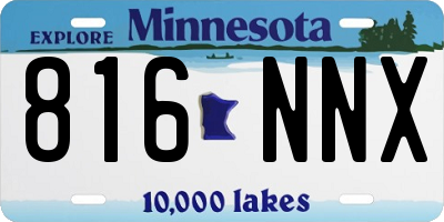 MN license plate 816NNX