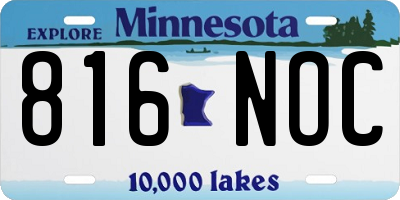 MN license plate 816NOC