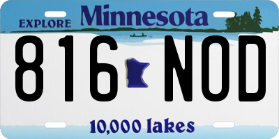 MN license plate 816NOD