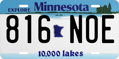 MN license plate 816NOE