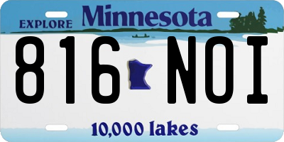 MN license plate 816NOI