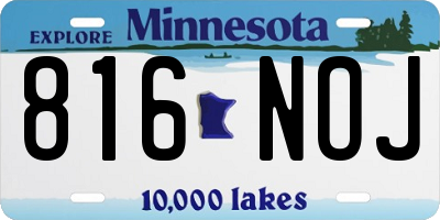 MN license plate 816NOJ