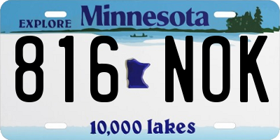 MN license plate 816NOK