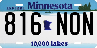 MN license plate 816NON