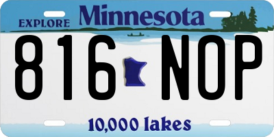 MN license plate 816NOP