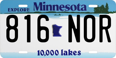 MN license plate 816NOR