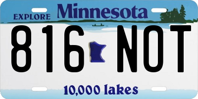 MN license plate 816NOT