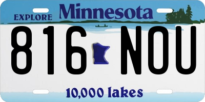 MN license plate 816NOU
