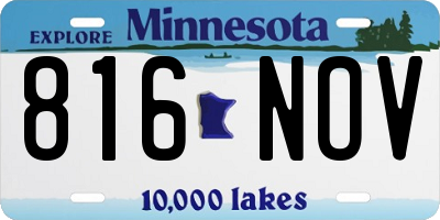 MN license plate 816NOV