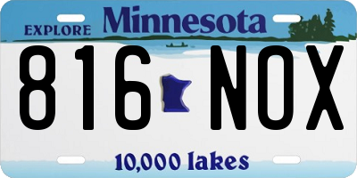 MN license plate 816NOX