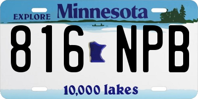 MN license plate 816NPB