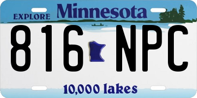 MN license plate 816NPC