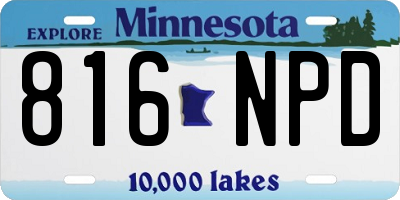 MN license plate 816NPD