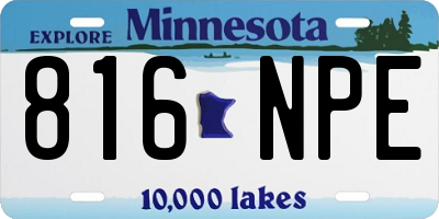 MN license plate 816NPE