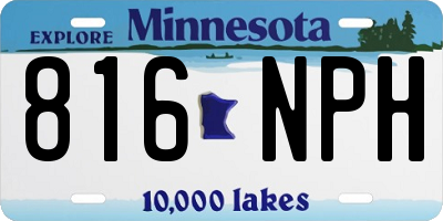 MN license plate 816NPH