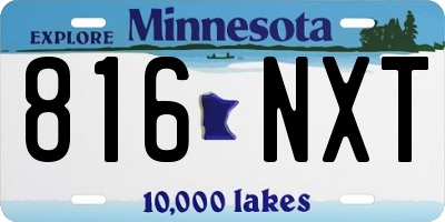 MN license plate 816NXT