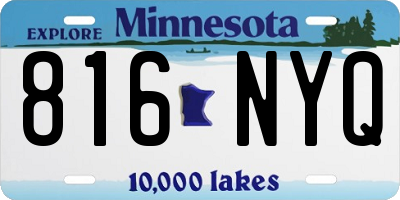MN license plate 816NYQ