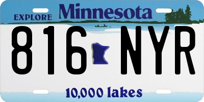 MN license plate 816NYR