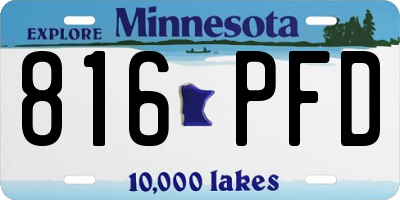 MN license plate 816PFD
