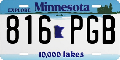 MN license plate 816PGB