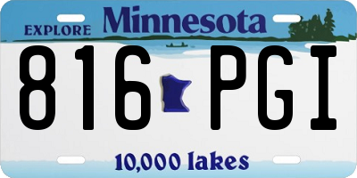 MN license plate 816PGI