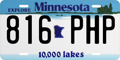 MN license plate 816PHP