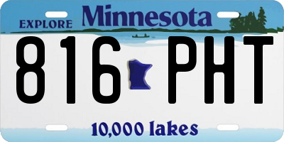 MN license plate 816PHT