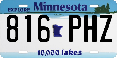 MN license plate 816PHZ