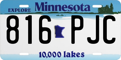MN license plate 816PJC