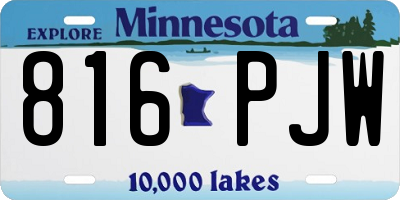 MN license plate 816PJW