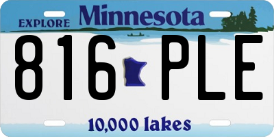 MN license plate 816PLE