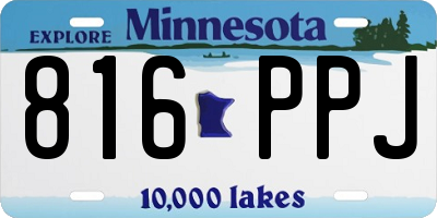 MN license plate 816PPJ