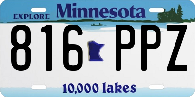 MN license plate 816PPZ