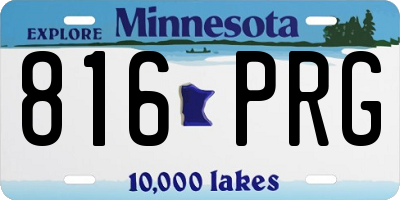 MN license plate 816PRG