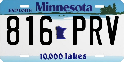 MN license plate 816PRV