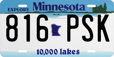 MN license plate 816PSK