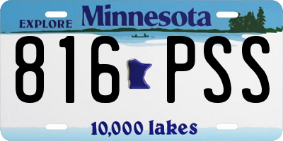 MN license plate 816PSS