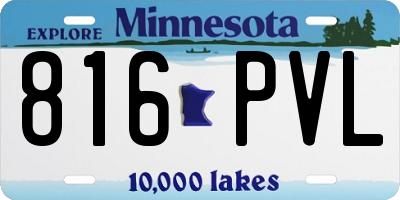 MN license plate 816PVL