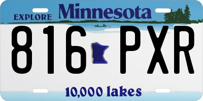 MN license plate 816PXR