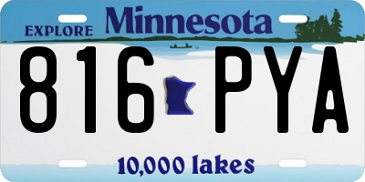 MN license plate 816PYA