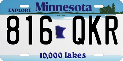 MN license plate 816QKR