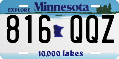 MN license plate 816QQZ