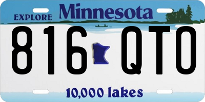 MN license plate 816QTO