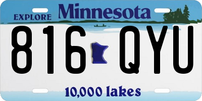 MN license plate 816QYU