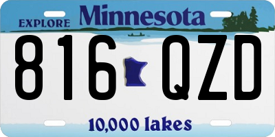 MN license plate 816QZD