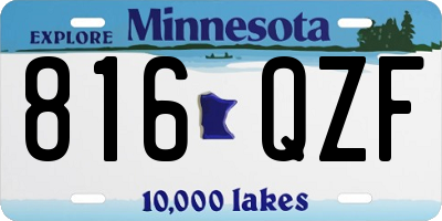 MN license plate 816QZF