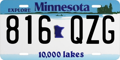MN license plate 816QZG