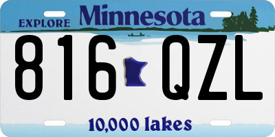 MN license plate 816QZL